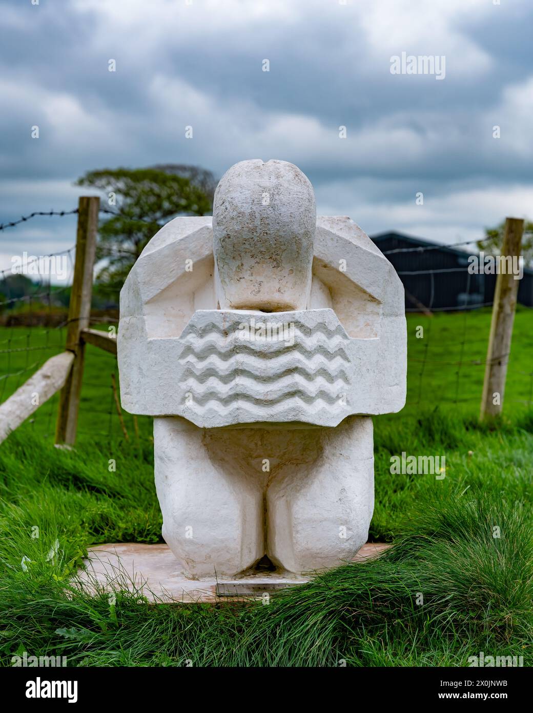 The Praying Shell von Anthony Padgett. Die Küste, Bolton-le-Sands Stockfoto