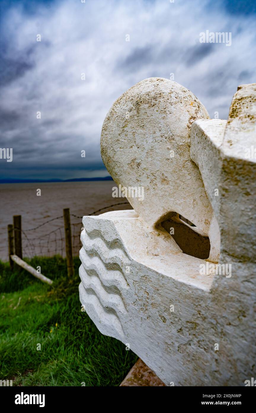 The Praying Shell von Anthony Padgett. Die Küste, Bolton-le-Sands Stockfoto