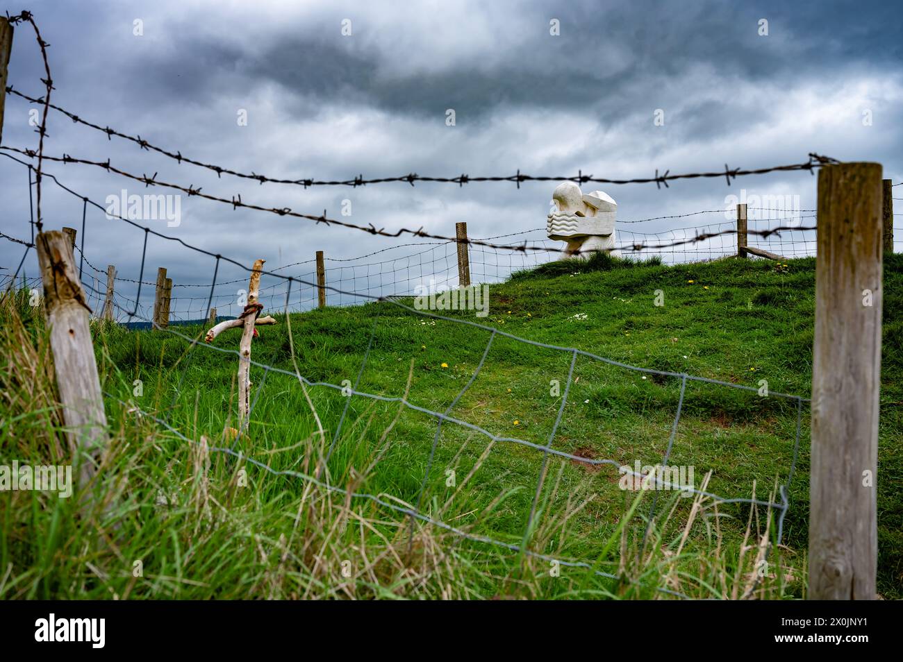 The Praying Shell von Anthony Padgett. Die Küste, Bolton-le-Sands Stockfoto