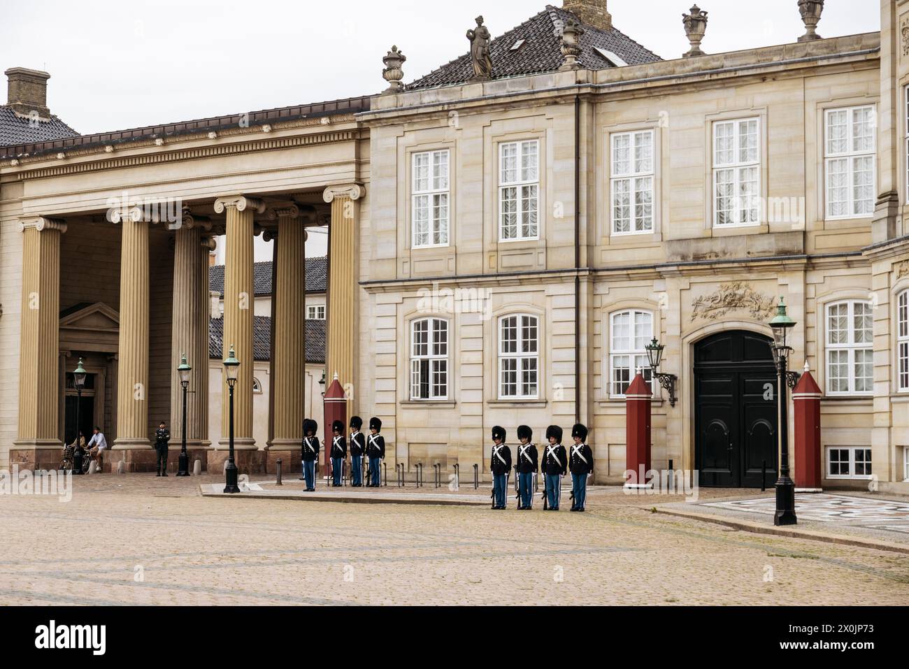 Machen Sie einen Spaziergang durch Kopenhagen, Schloss Amalienborg Stockfoto