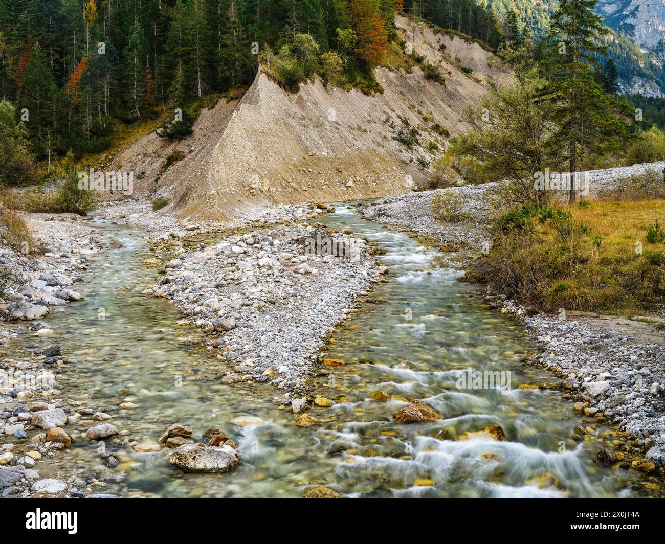 Rißbach bei Hinterriß Stockfoto