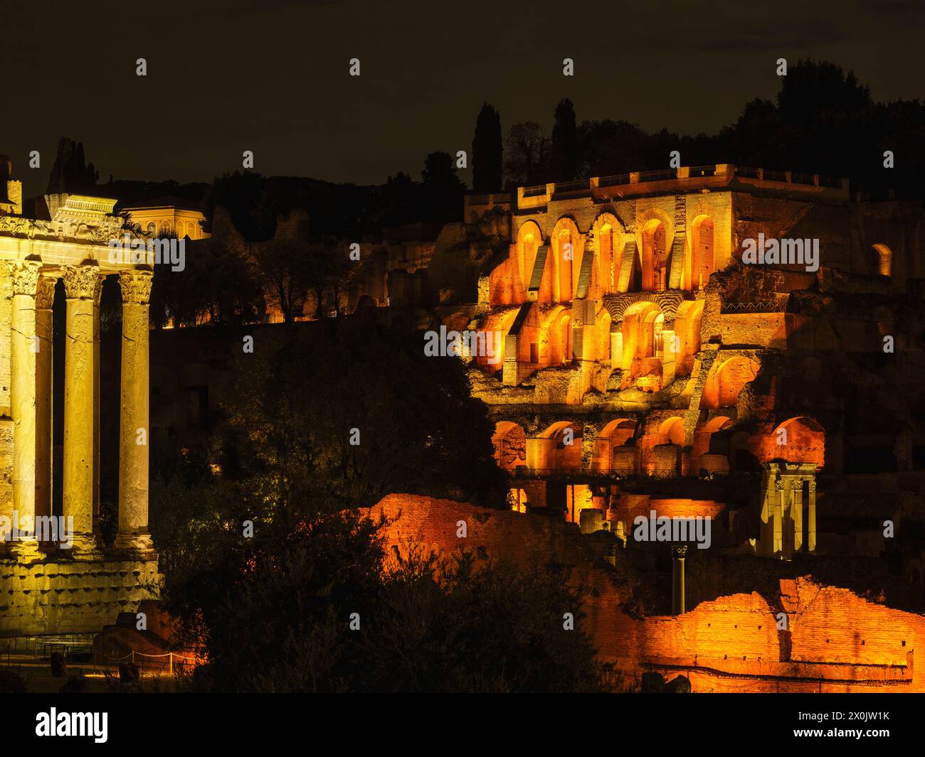 An der Via dei Fori Imperiali, Rom Stockfoto