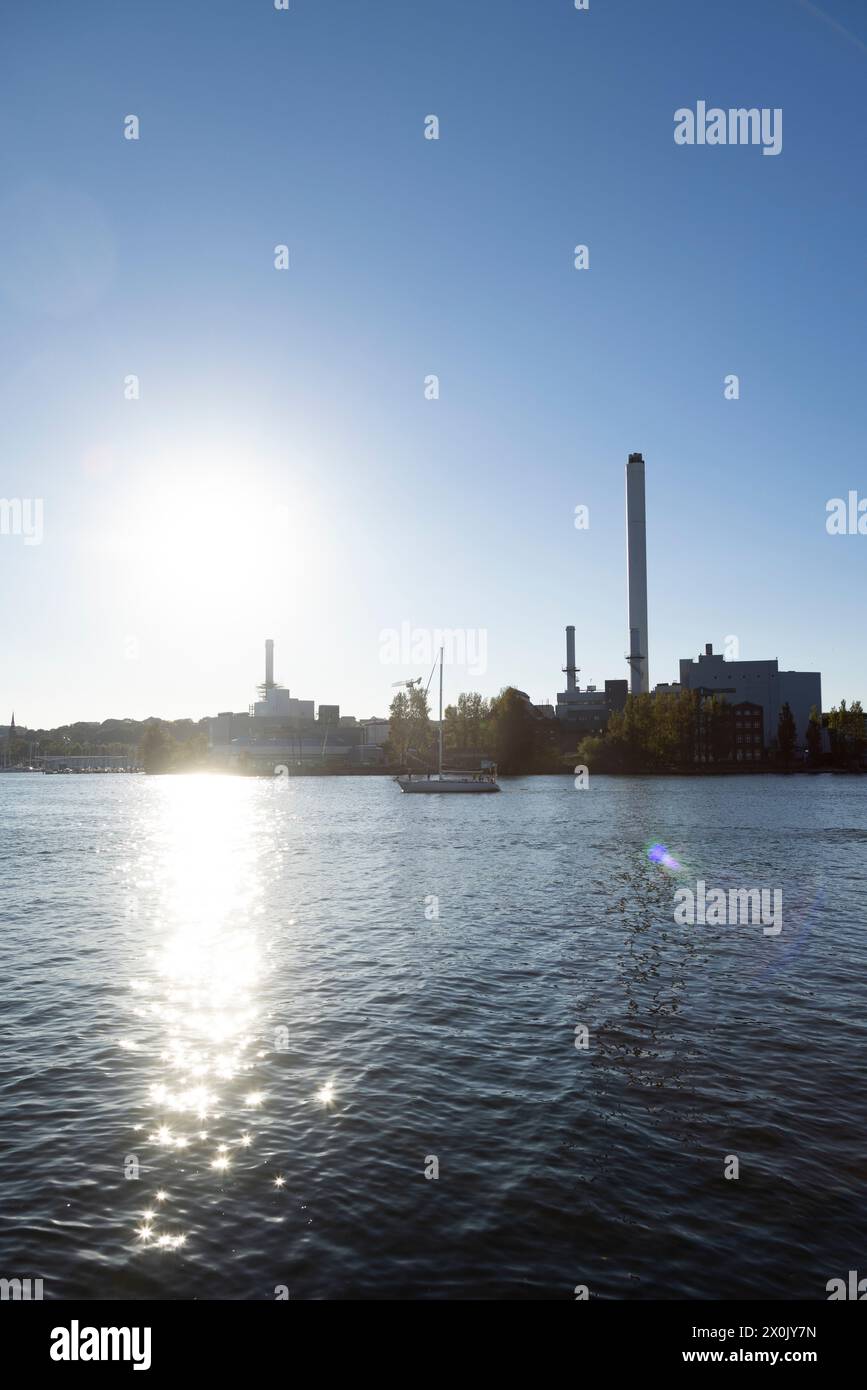 Flensburg, Sonnenuntergang Spaziergang um den Hafen Stockfoto