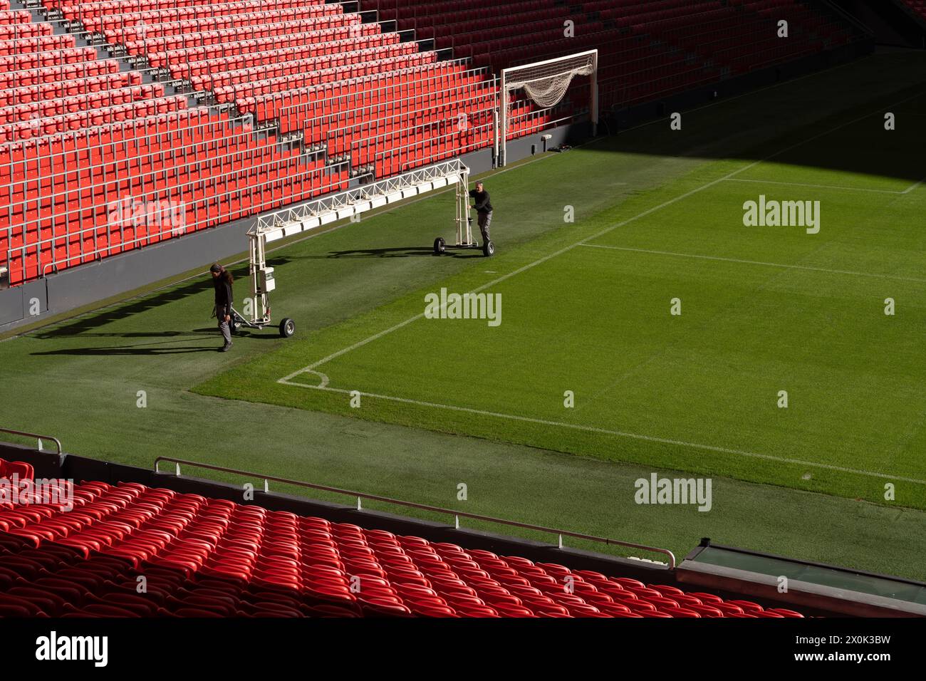 Bilbao, Biskaya, Spanien - 12. April 2024 - Innenraum von San Mamés, Stadion Athletic Club de Bilbao Stockfoto