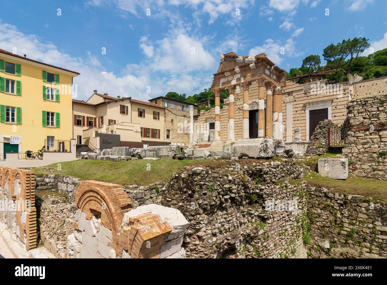 Brescia, das Kapitolium im Forum Romanum in Brescia, Lombardia/Lombardei, Italien Stockfoto