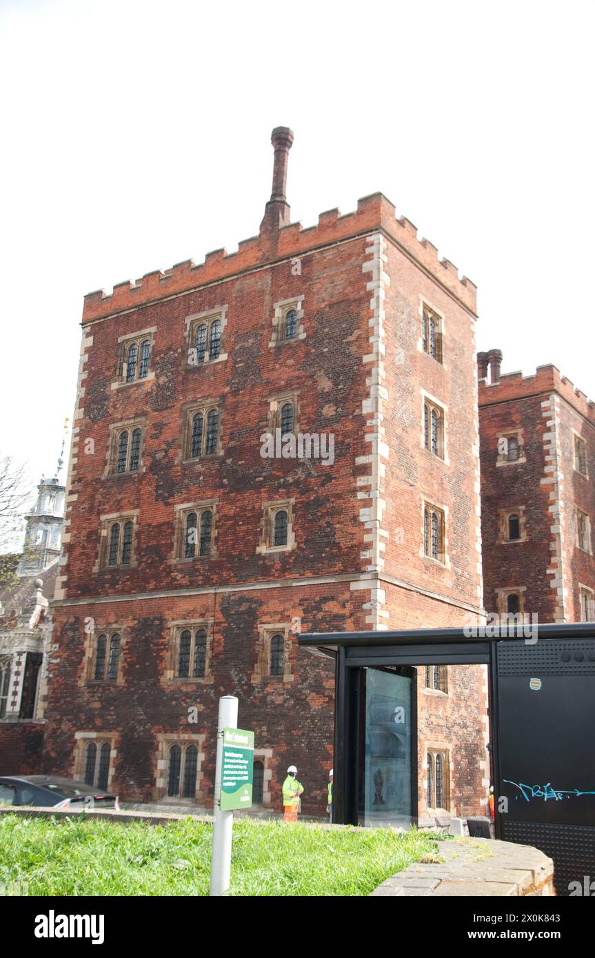 Offizielle Londoner Residenz des Erzbischofs von Canterbury, Lambeth Palace, Lambeth, London, Großbritannien. Stockfoto