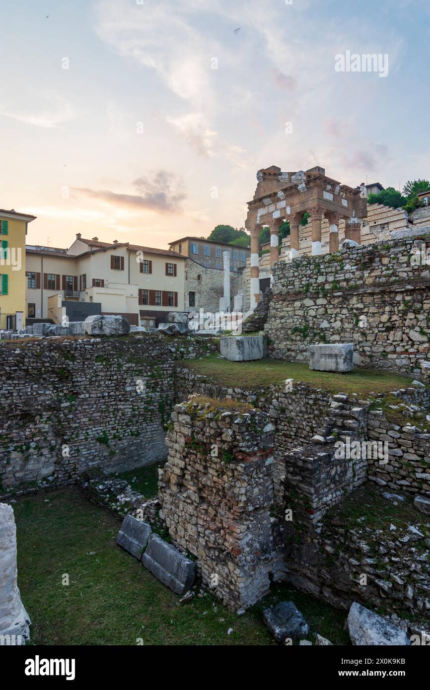 Brescia, das Kapitolium im Forum Romanum in Brescia, Lombardia/Lombardei, Italien Stockfoto