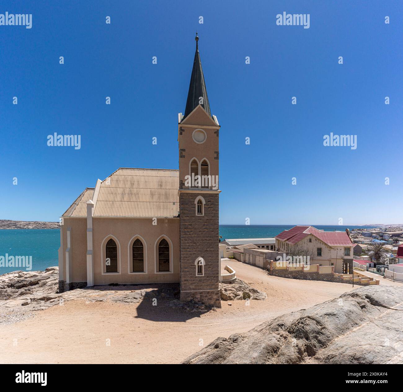 Lüderitz, namibische Hafenstadt in der Lüderitz-Bucht am östlichen Südatlantik Stockfoto