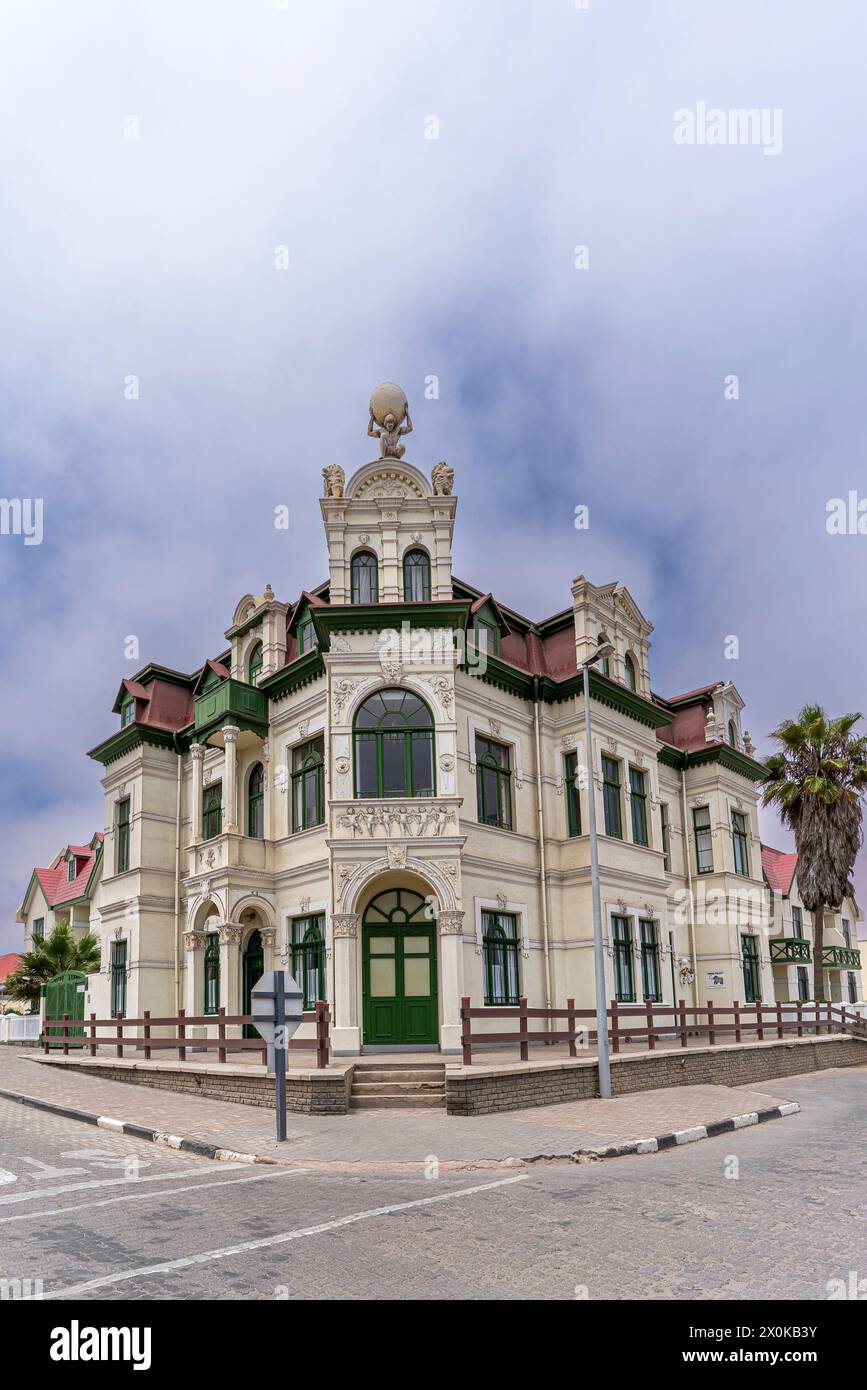 Hohenzollernhaus, ein architektonisches Denkmal und Wahrzeichen der Stadt Swakopmund in Namibia Stockfoto