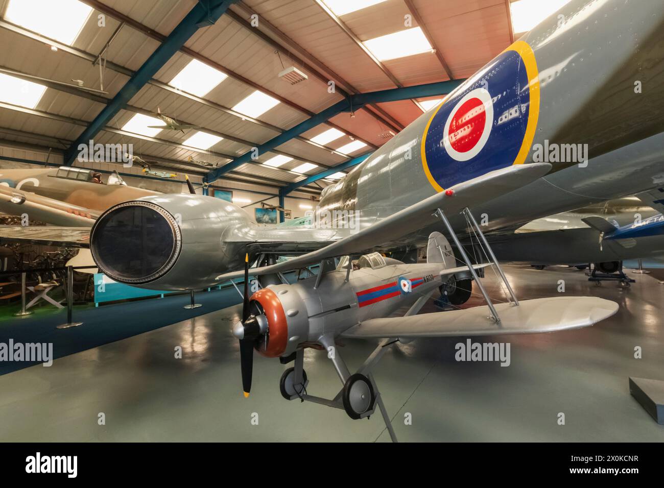 England, West Sussex, Chichester, Tangmere Military Aviation Museum, Ausstellung von Vintage Flugzeugen Stockfoto