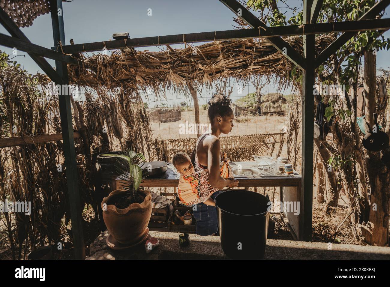 Familienauszeit in Westafrika, Santiago, Tarrafal Stockfoto