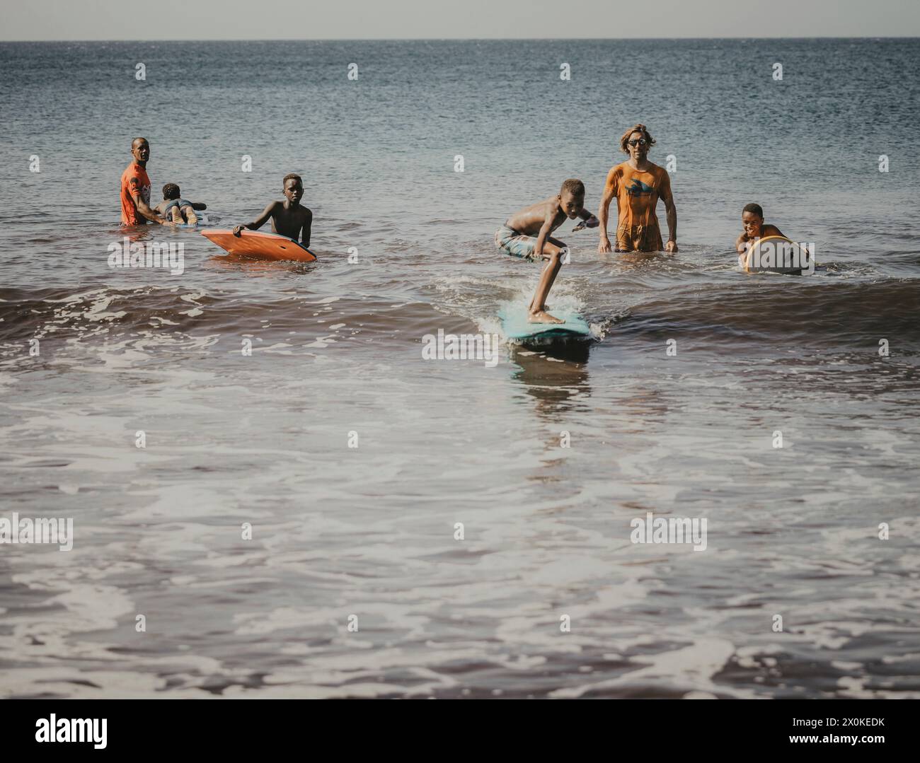 Familienurlaub von 6 Monaten in Westafrika, Kap Verde, Santiago Island in Tarrafal Stockfoto