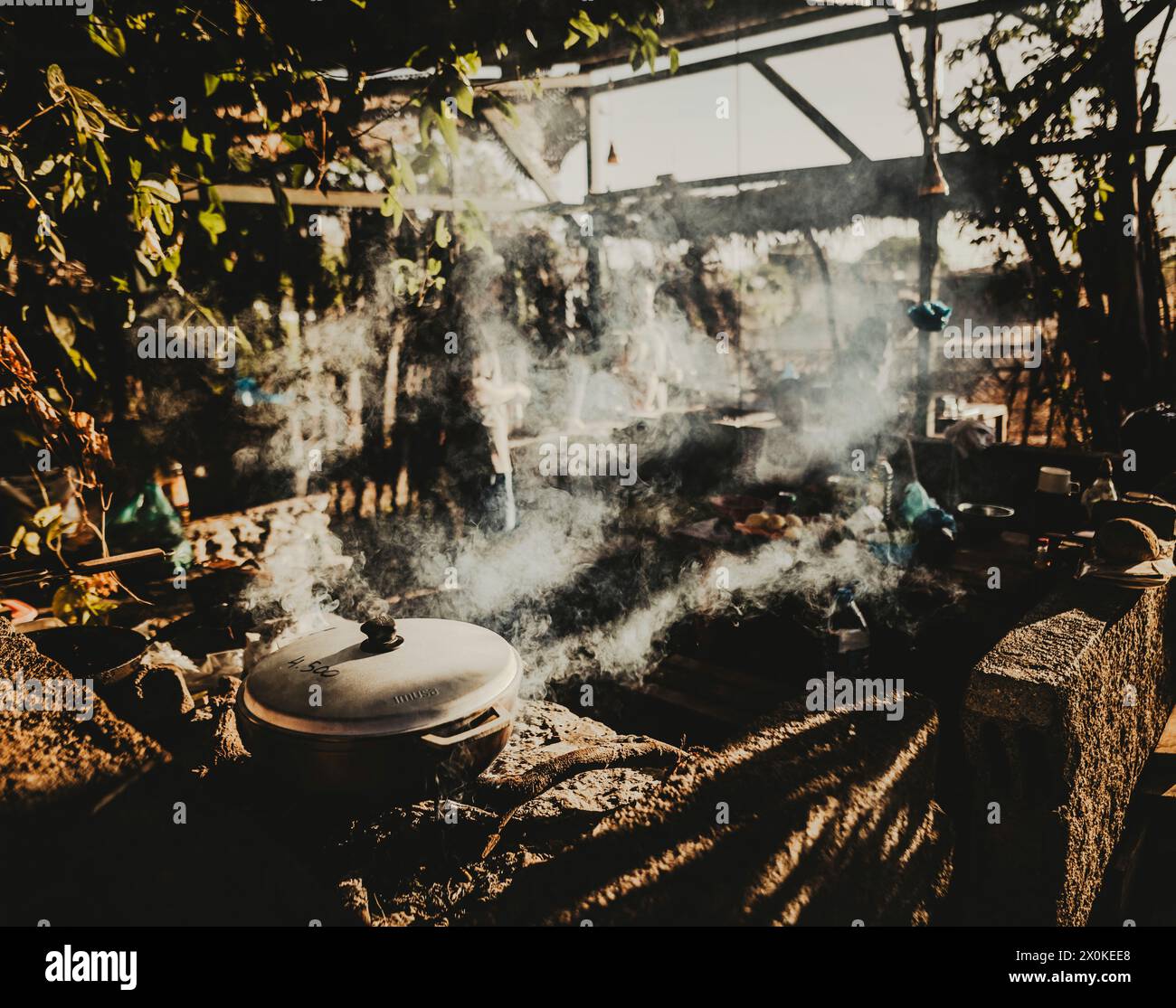 Familienurlaub von 6 Monaten in Westafrika, Kap Verde, Santiago Island in Tarrafal Stockfoto