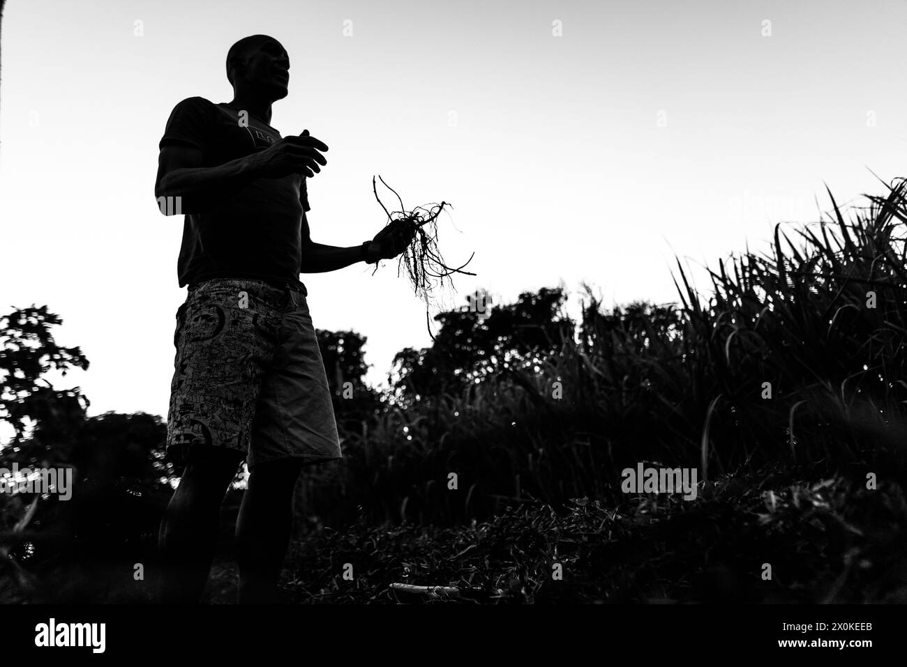 Familienurlaub von 6 Monaten in Westafrika, Kap Verde, Santiago Island in Tarrafal Stockfoto