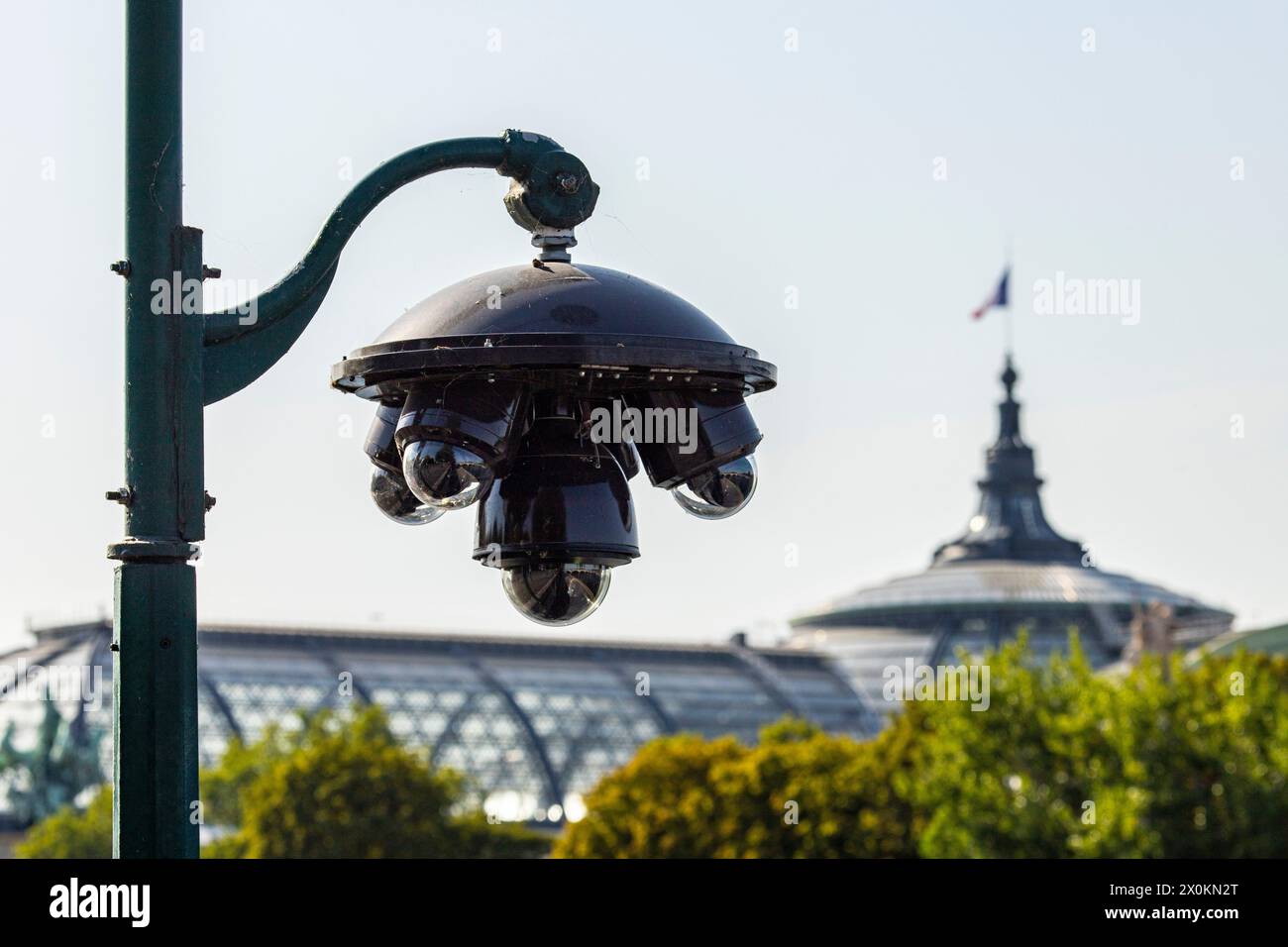 Videokameras auf den Straßen von Paris, Frankreich Stockfoto