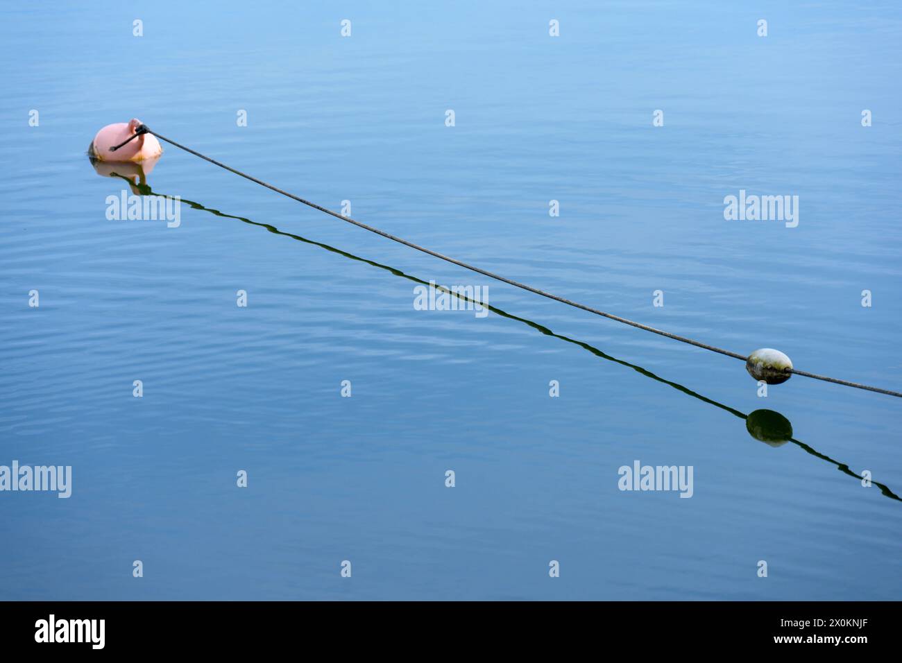 Rote schwimmende Boje. Stockfoto