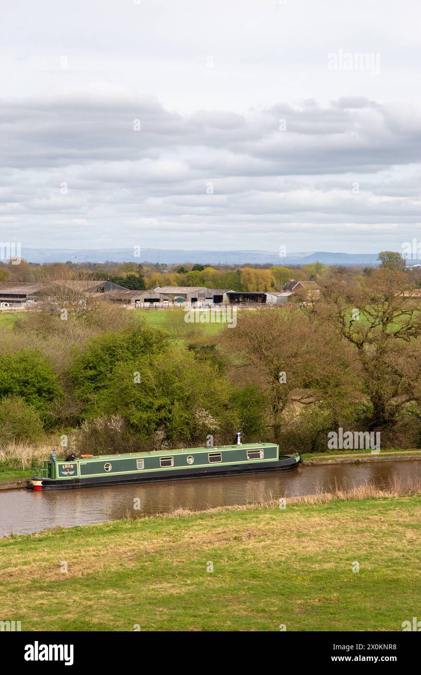 Canal Narrowboats bei Hurleston Cheshire am Shropshire union Kanal nahe der Kreuzung mit dem Llangollen Kanal Stockfoto