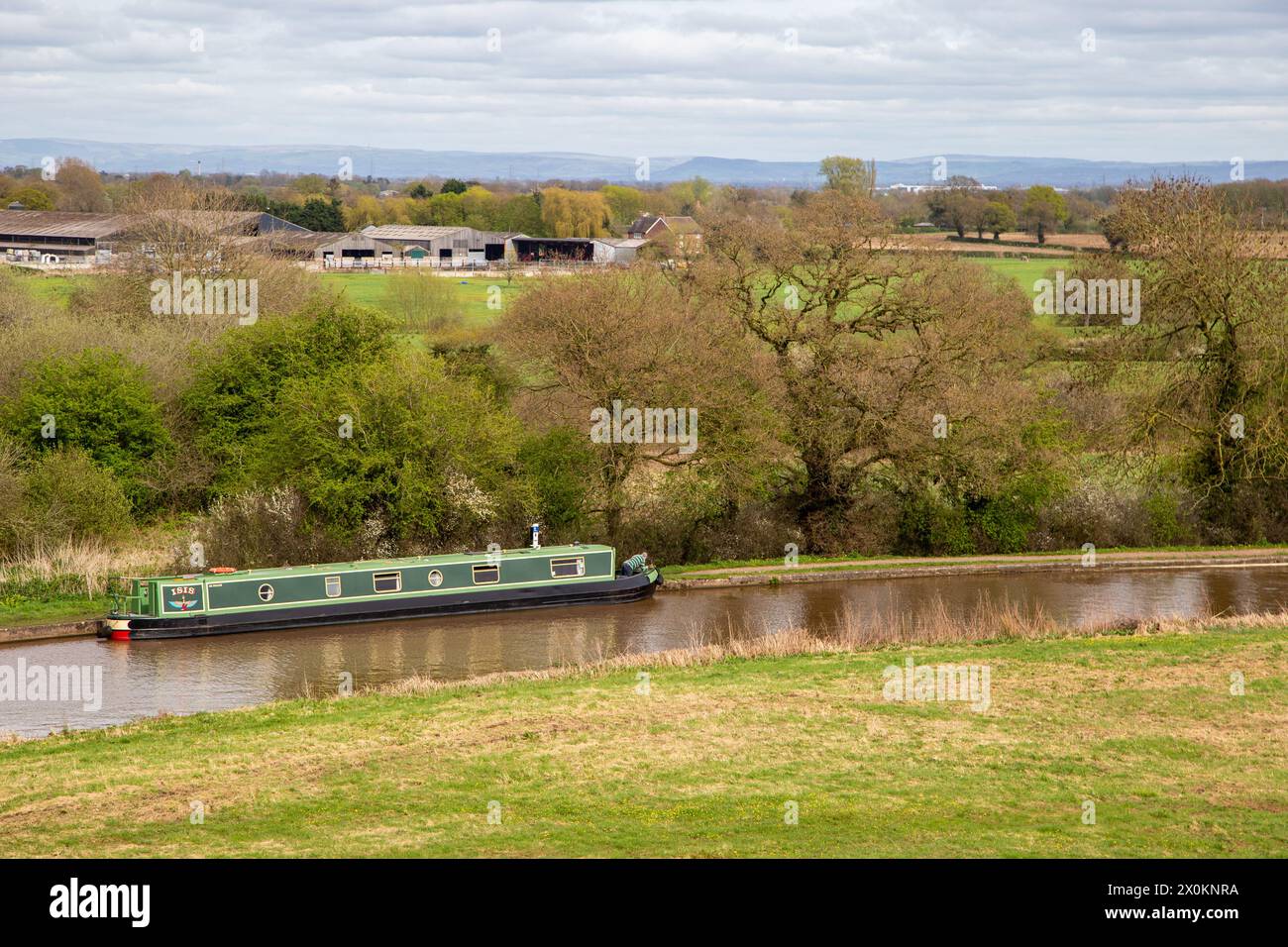 Canal Narrowboats bei Hurleston Cheshire am Shropshire union Kanal nahe der Kreuzung mit dem Llangollen Kanal Stockfoto