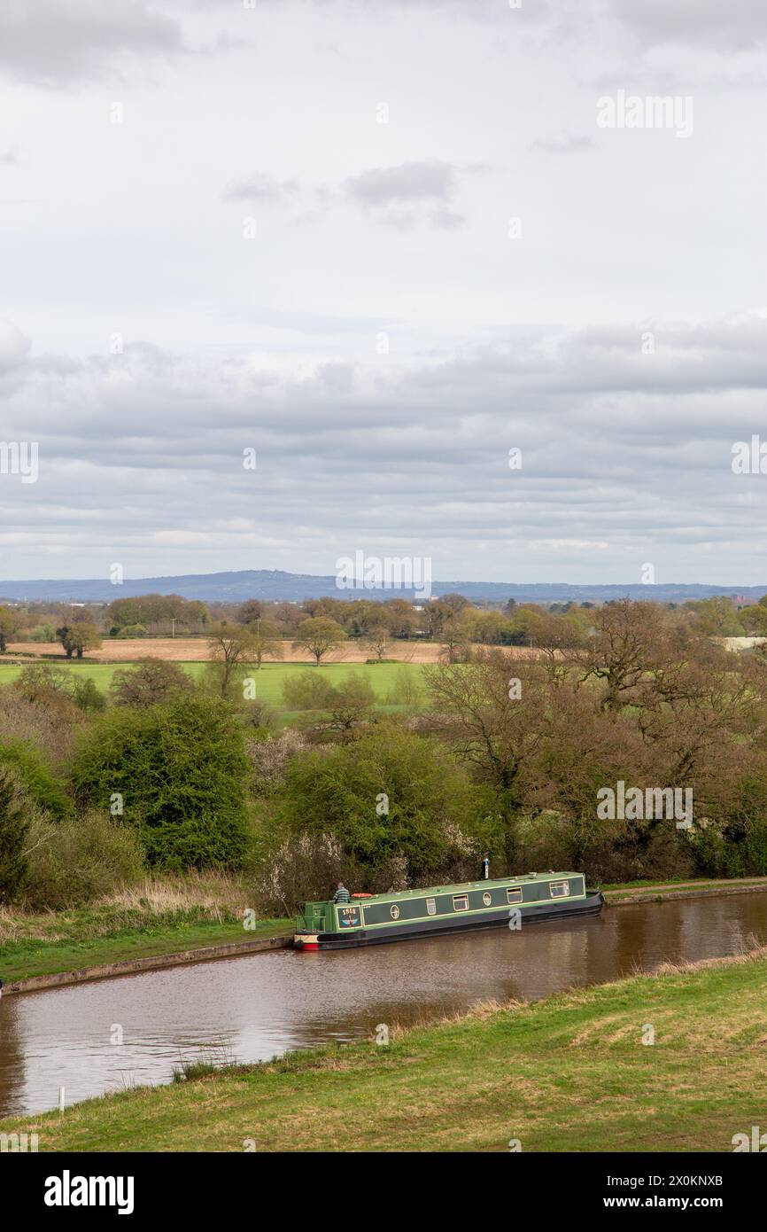 Canal Narrowboats bei Hurleston Cheshire am Shropshire union Kanal nahe der Kreuzung mit dem Llangollen Kanal Stockfoto