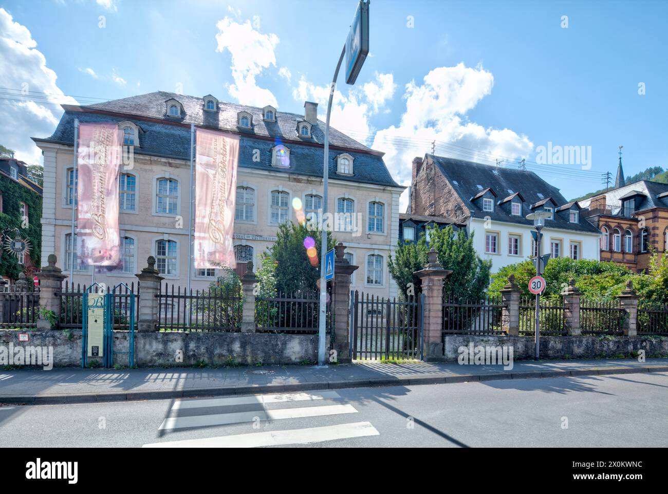 Mittelmoselmuseum, barocke Villa Böcking, Hausfassade, Architektur, Stadtbesichtigung, Traben-Trarbach, Mittelmosel, Rheinland-Pfalz, Deutschland Stockfoto