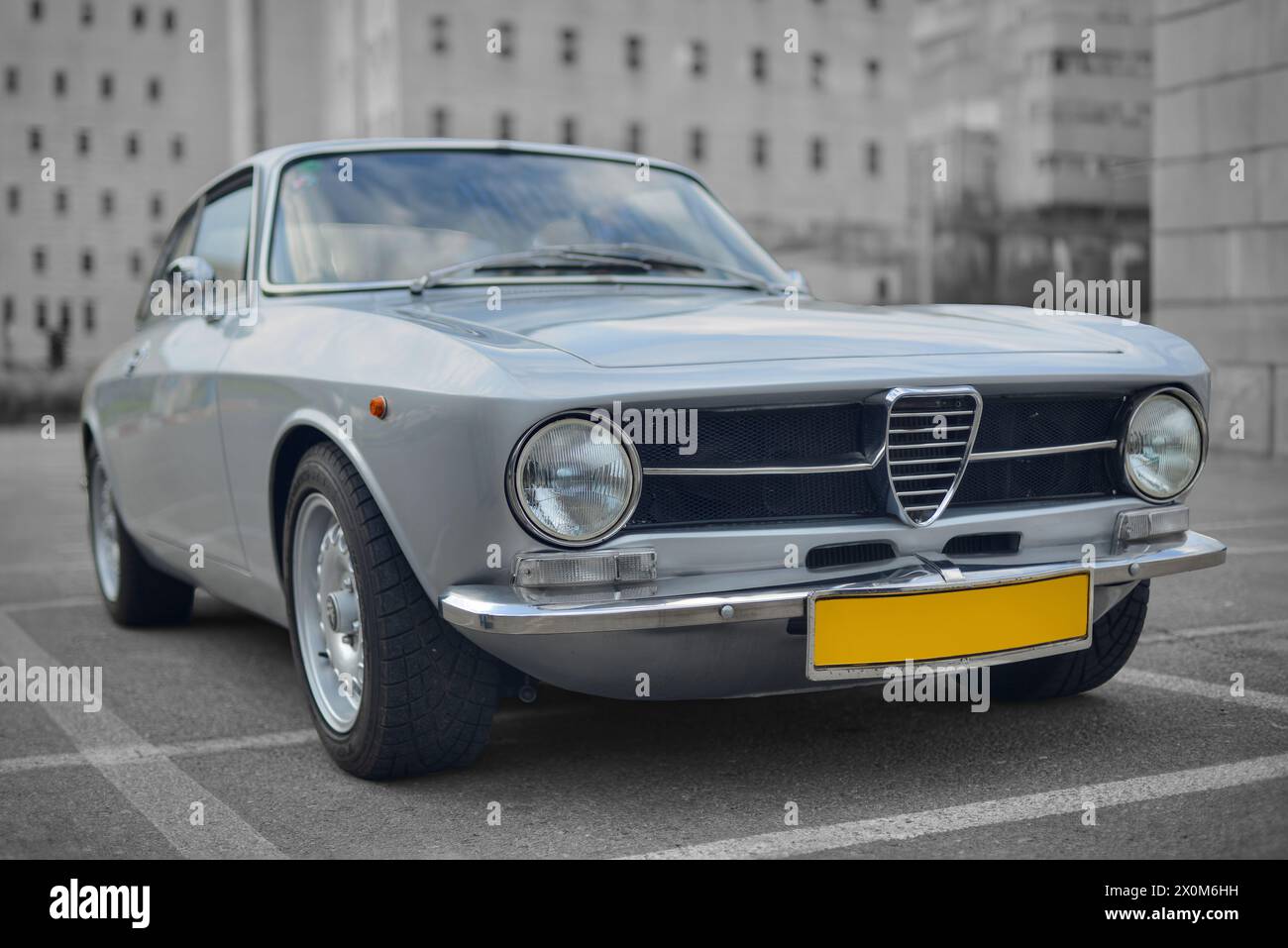 Ein klassischer italienischer Silberwagen Stockfoto