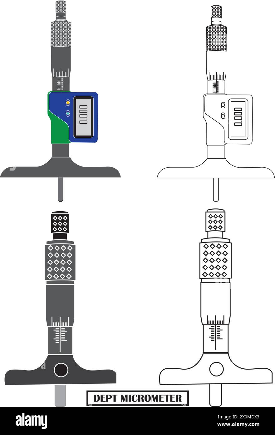 Mikrometer-Tiefenmessgerät Icon Vektor einfaches Design Stock Vektor