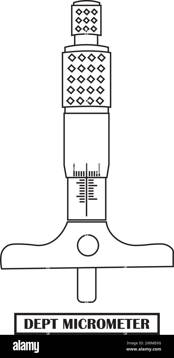 Mikrometer-Tiefenmessgerät Icon Vektor einfaches Design Stock Vektor