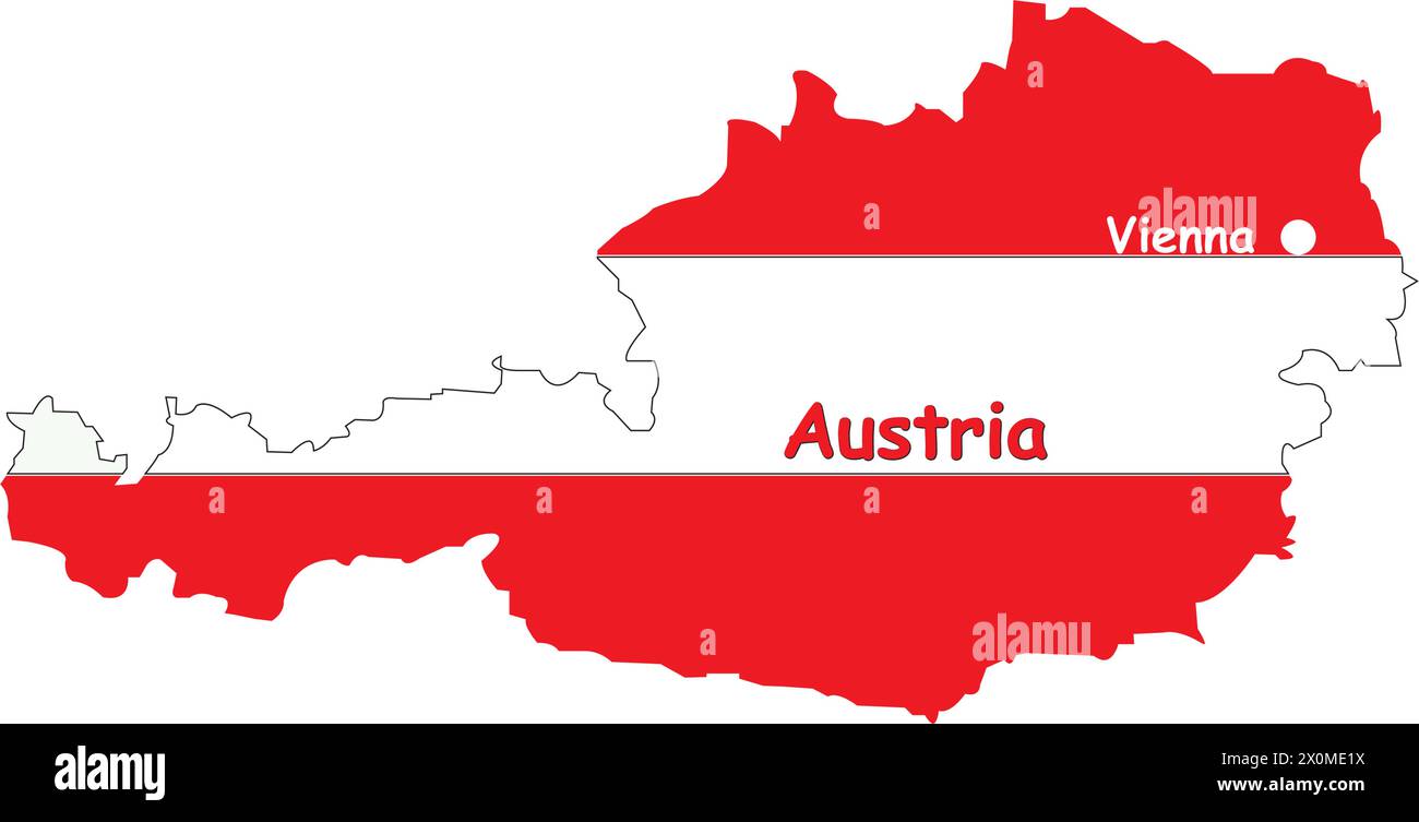 österreichisches Kartensymbol Vektordarstellung Symboldesign Stock Vektor
