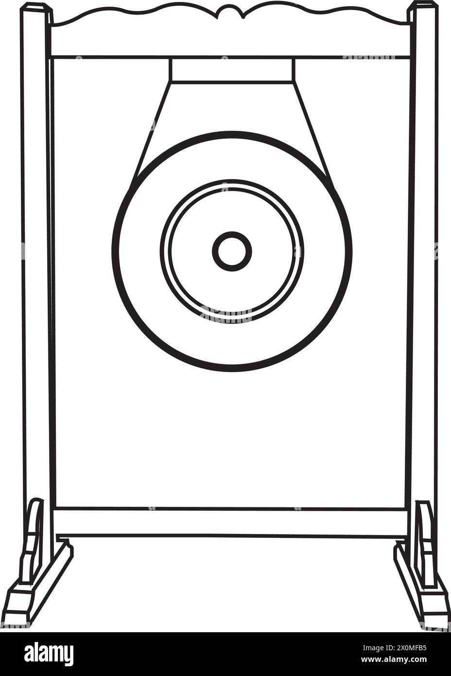 Ikone von Gong oder traditionelles indonesisches Musikinstrument, Vektor-Illustration Symbol Design Stock Vektor