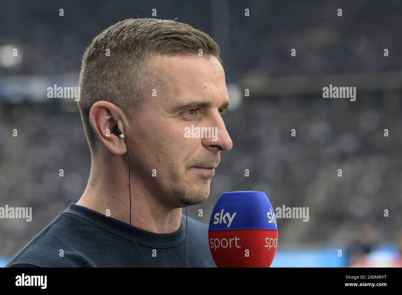 Mersad Selimbegovic (FC Hansa Rostock, Trainer), Hertha BSC - FC Hansa Rostock, 2. Bundesliga, Fußball, DFB, Saison 2023/2024, Spieltag, Olympia - Stadion Berlin, Credit: HMB Media/Uwe Koch/Alamy Live News DFB/DFL-VORSCHRIFTEN VERBIETEN JEDE VERWENDUNG VON FOTOS ALS BILDSEQUENZEN UND/ODER QUASI-VIDEO, 12.04. 2024, Stockfoto