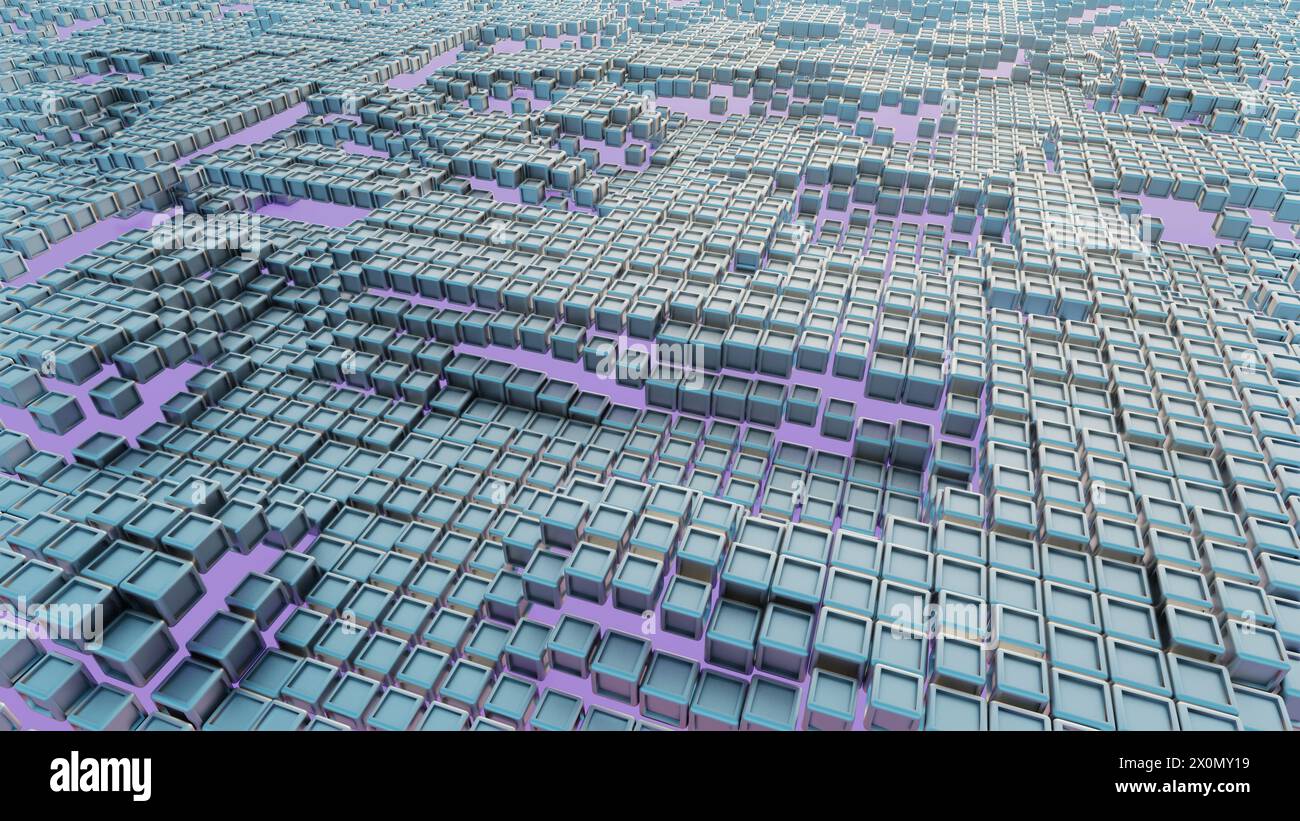 Kybernetisches Labyrinth: Eine Matrix der computergestützten Präzision Stockfoto