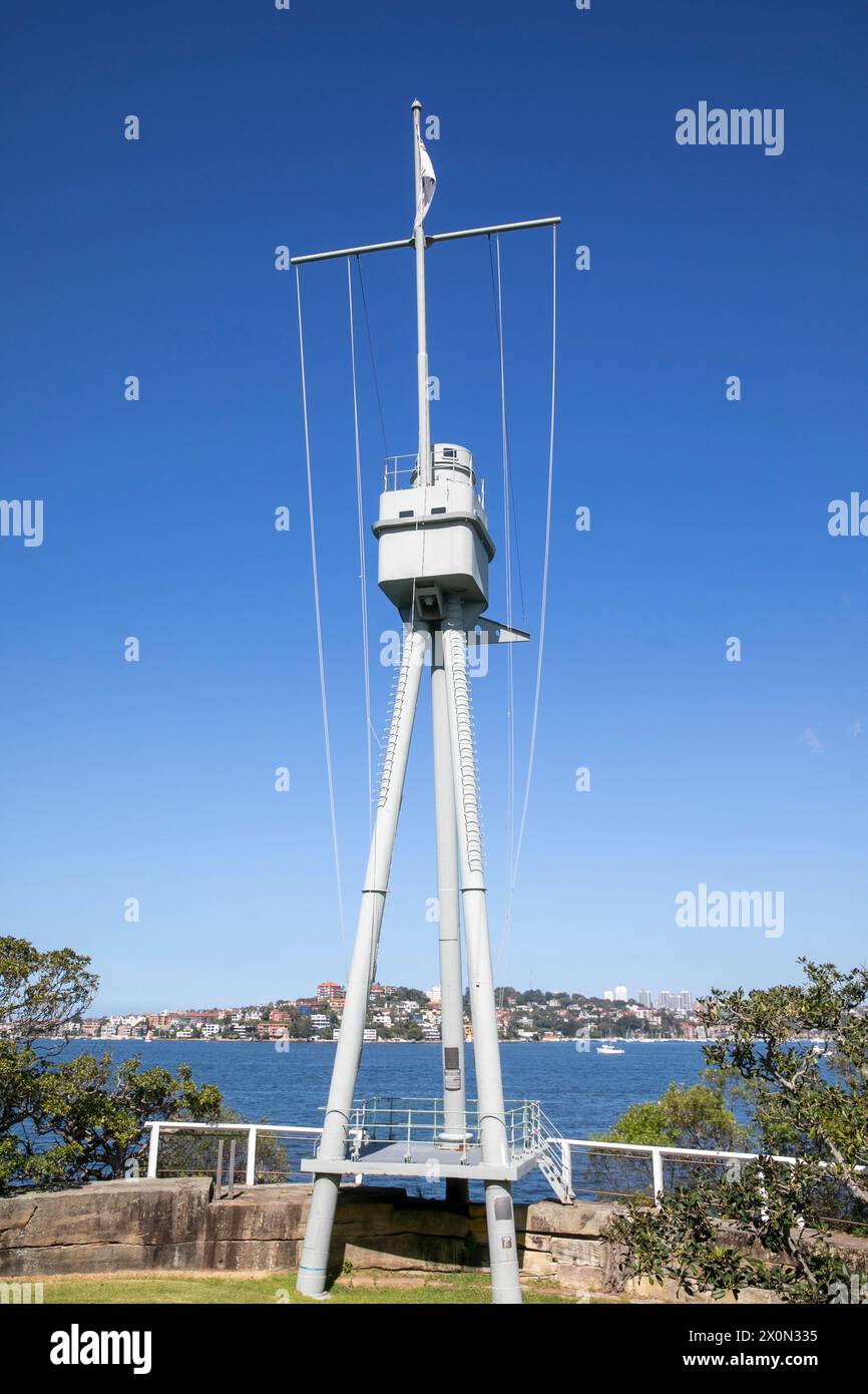 Der H.M.A.S. Sydney I Memorial Mast erinnert an die Soldaten der Royal Australian Navy und an die Schiffe, die im Dienst verloren gegangen sind. Stockfoto