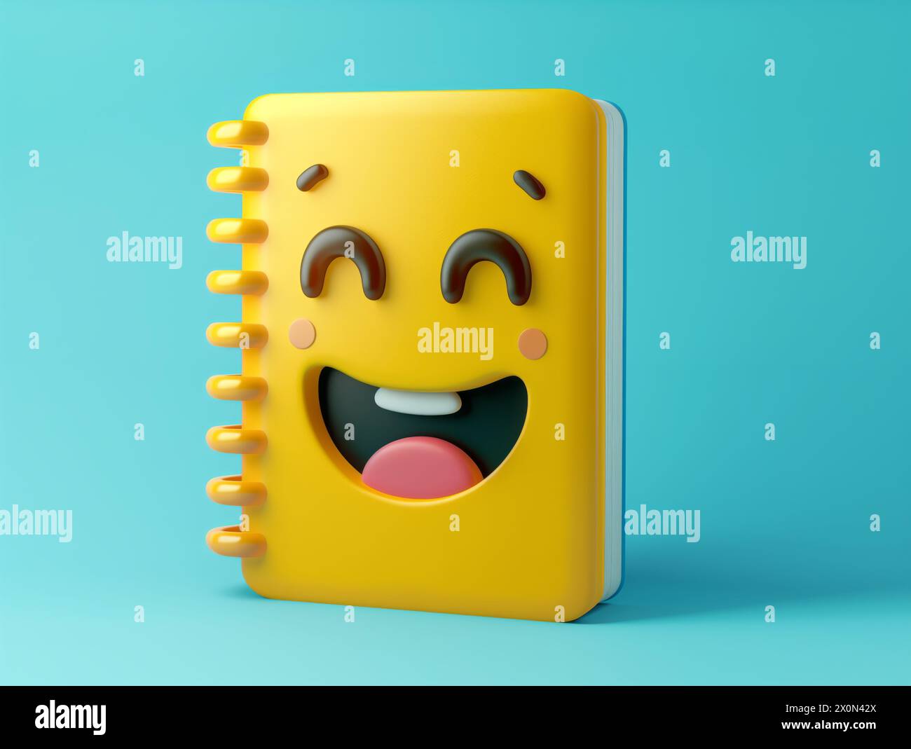 Smilie Gesichtskarte gps-Emoji 3D-Rendering glücklich Stockfoto
