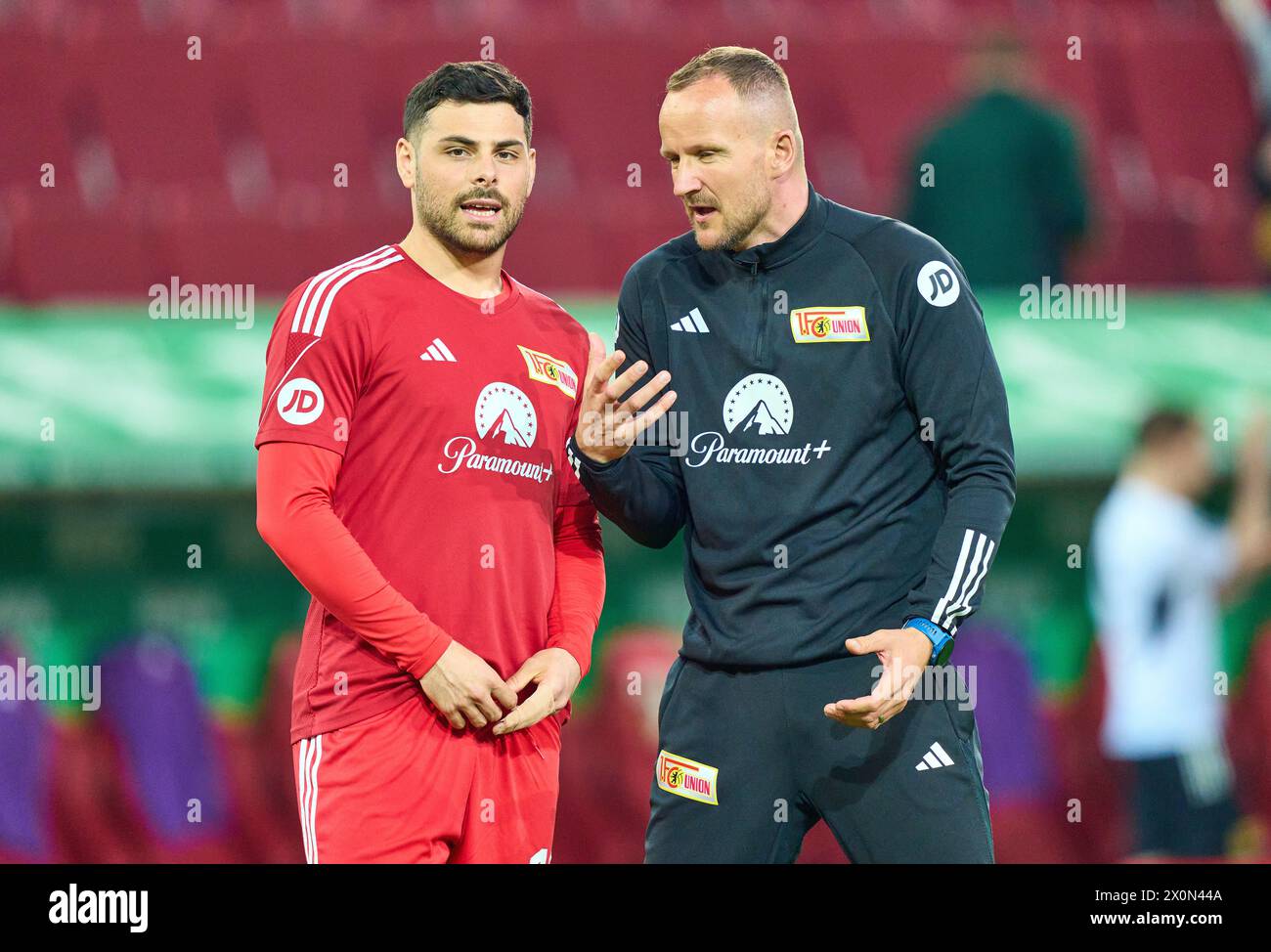 Kevin Volland, Union Berlin 10 im Spiel FC AUGSBURG - 1. FC Union Berlin 2-0 am 12. April 2024 in Augsburg. Saison 2023/2024, 1.Bundesliga, FCA, Spieltag 29, 29.Spieltag Fotograf: ddp-Bilder / STAR-Bilder - DFL-VORSCHRIFTEN VERBIETEN JEDE VERWENDUNG VON FOTOGRAFIEN als BILDSEQUENZEN und/oder QUASI-VIDEO - Stockfoto