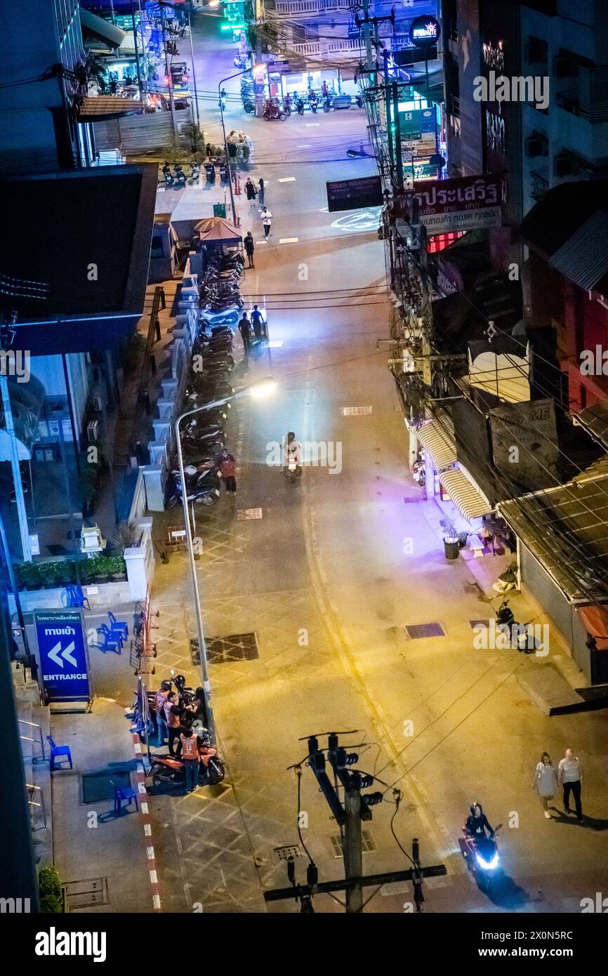 Foto mit Blick auf Soi Buakhao, Pattaya City, Thailand. Stockfoto