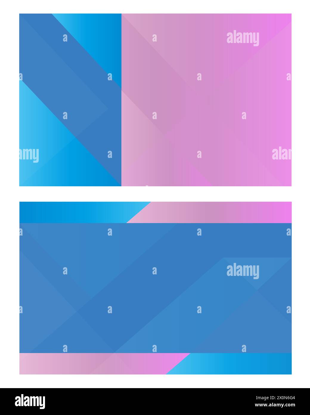 Abstraktes blau-rosa geometrisches Hintergrundbanner mit leerem Platz für Text. Stock Vektor