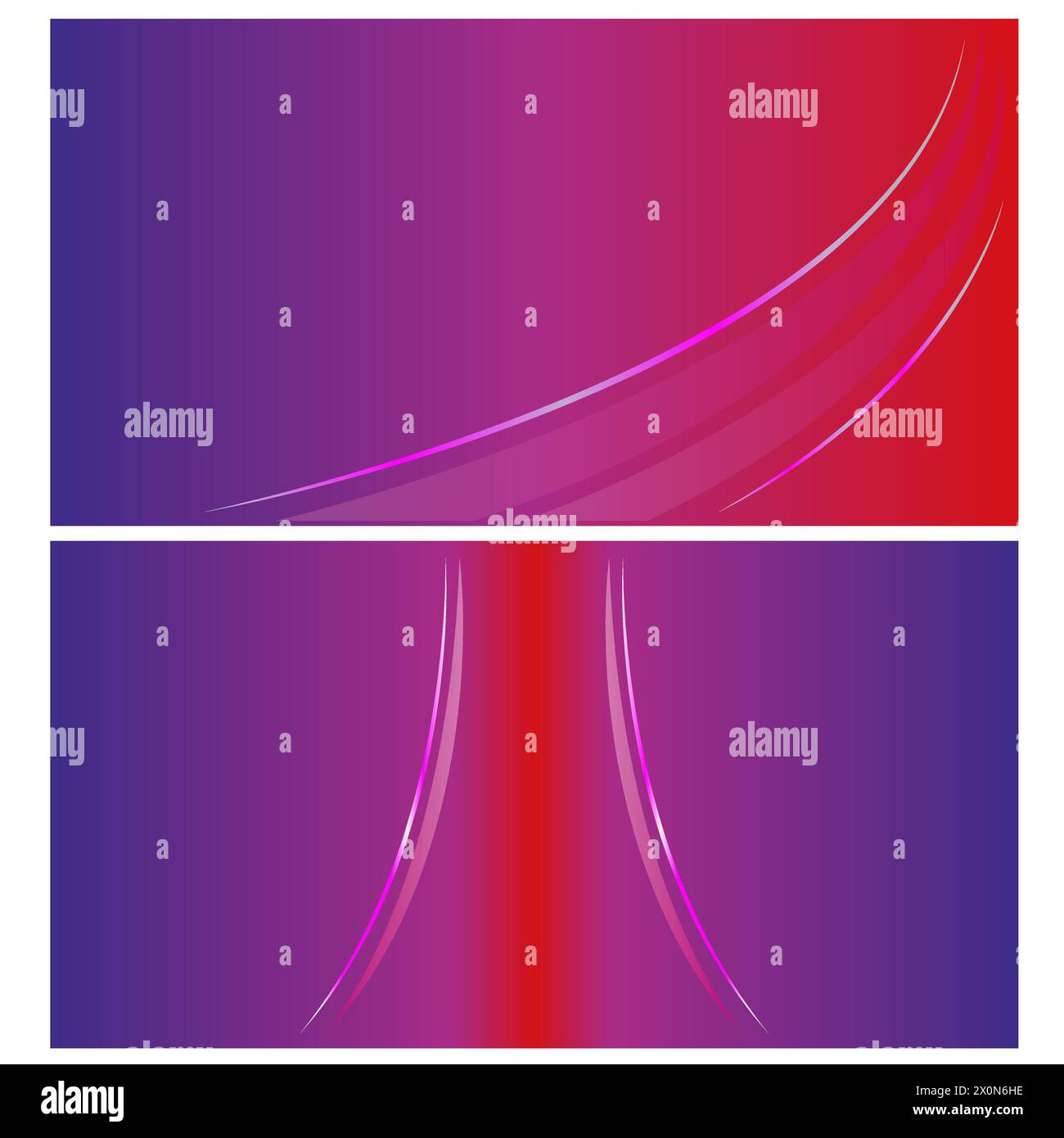 Design-Vorlage für Visitenkarten abstrakter lila roter Wellenmuster Hintergrund mit leerem Platz für Text. Stock Vektor