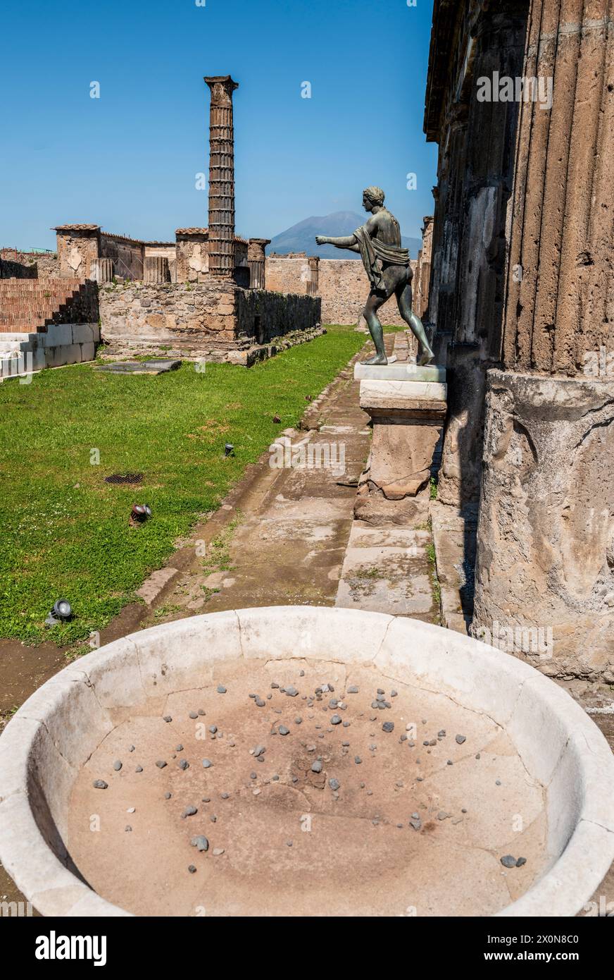 Die archäologische Stätte in Pompeji in der Region Kampanien in Süditalien in der Nähe der Küste der Bucht von Neapel Stockfoto