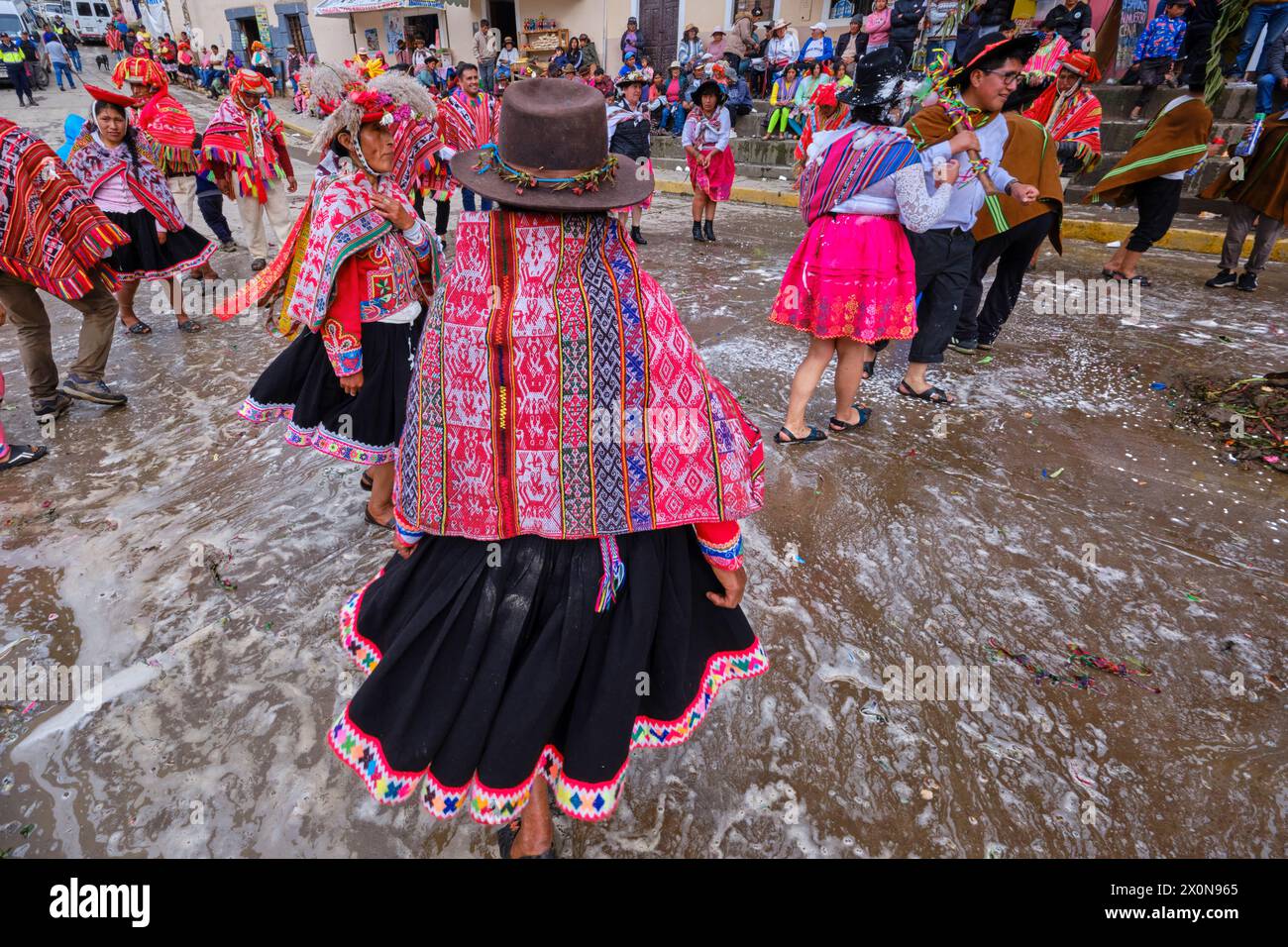 Peru, Provinz Cuzco, Stadt Lares, Karneval Stockfoto