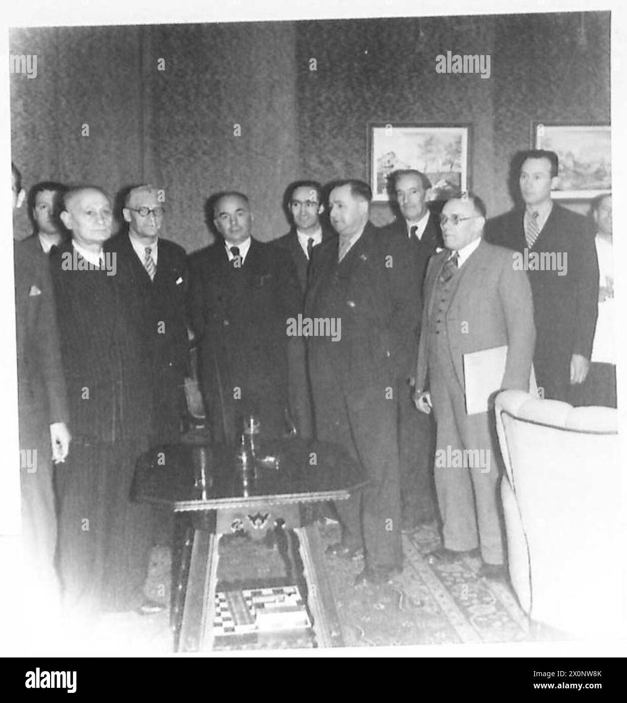 Britische und italienische Gewerkschaftsvertreter treffen sich in Norditalien zu offiziellen Gesprächen und Koordination. Stockfoto