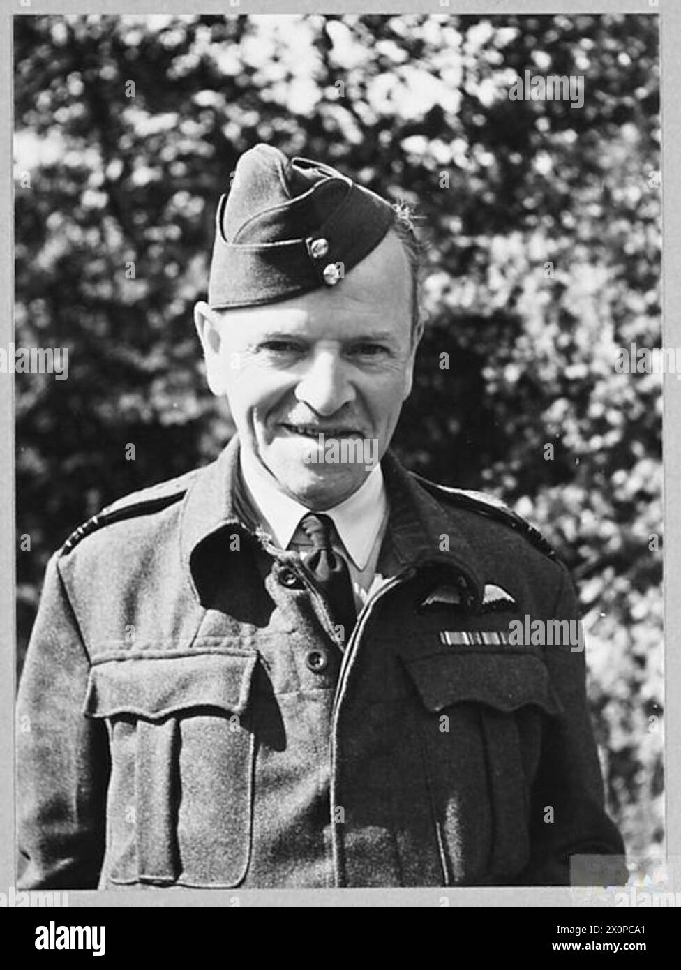 Porträt des Geschwaderanführers T.D. Ross von der Royal Air Force, ausgestellt 1943. Fotografisches negativ. Stockfoto