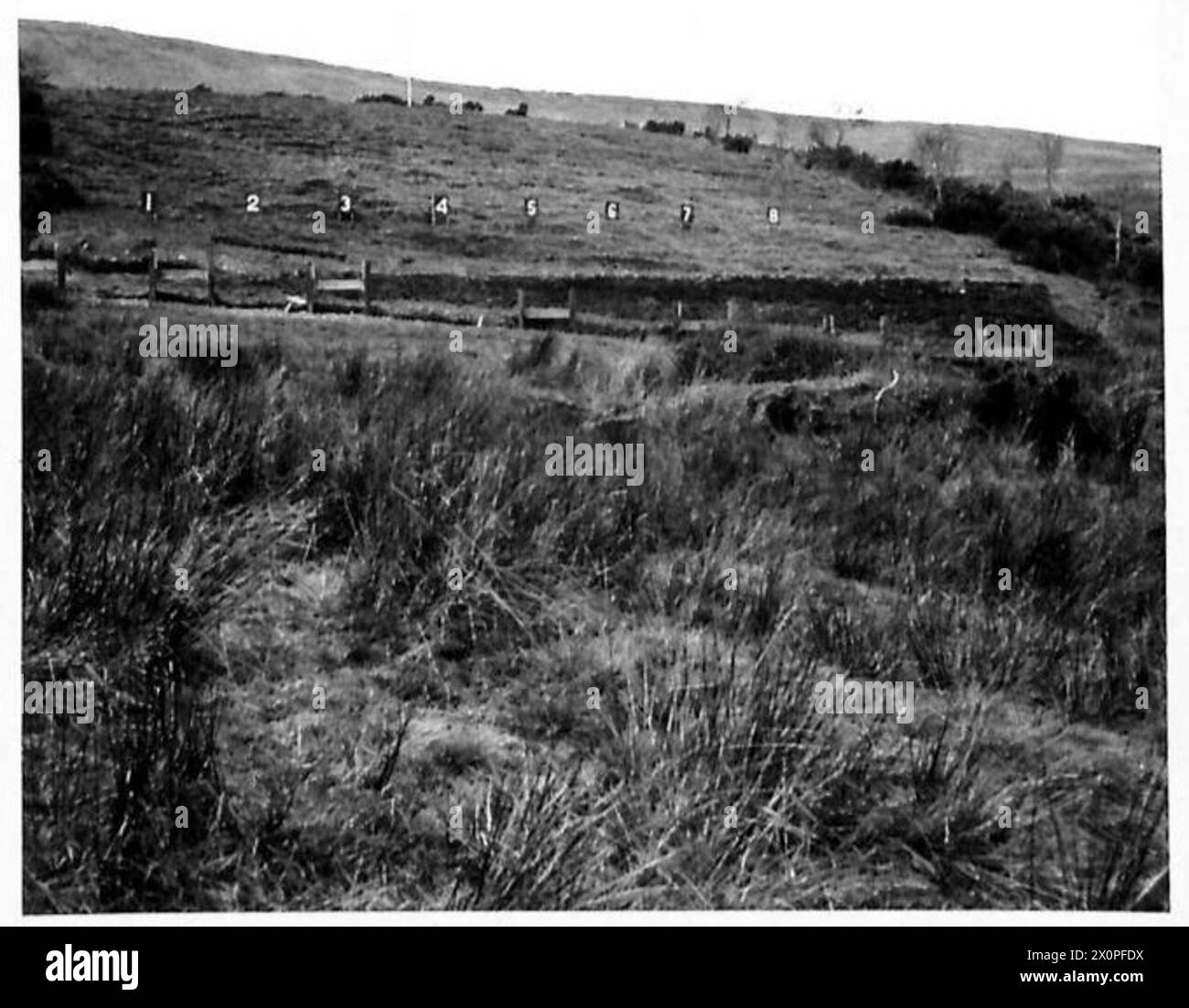 Die Royal Engineers dokumentieren Konstruktionsdetails eines Gewehrs in den Sperrin Mountains. Stockfoto