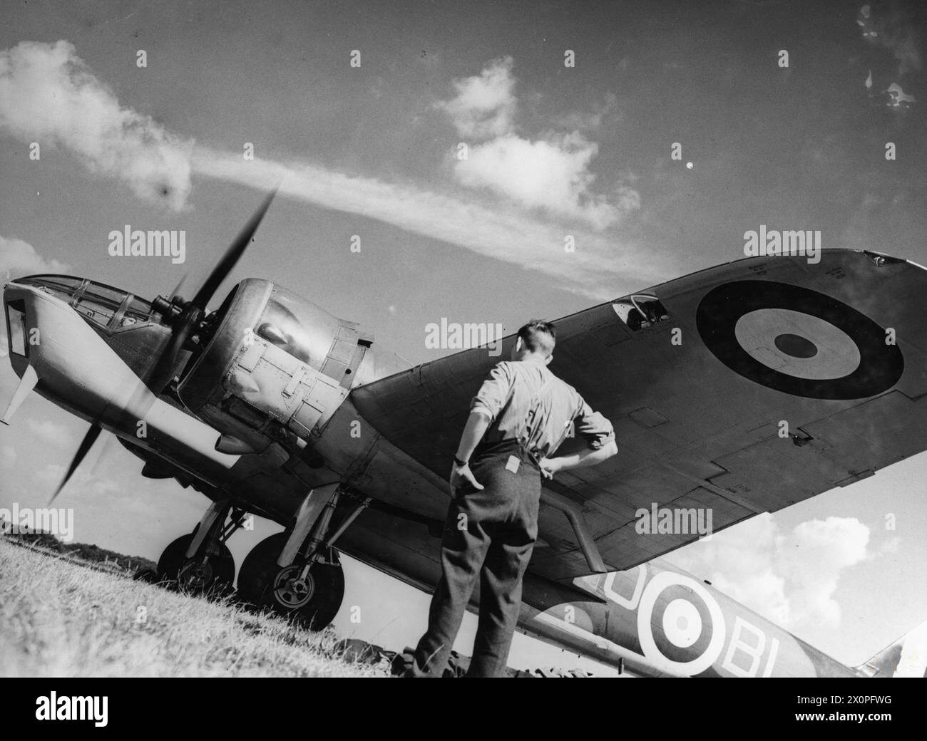 RAF-BOMBERKOMMANDO 1940 - Ein Bristol Blenheim Mk IV der No. 40 Geschwader bei Wyton, Juli 1940 Stockfoto