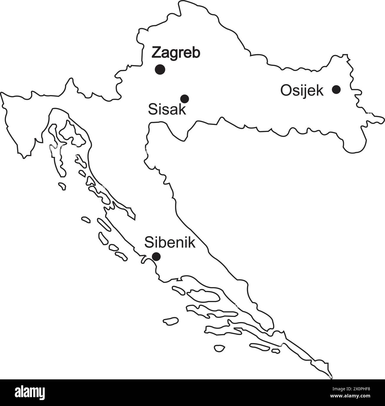 Karte von Kroatien ikon Vektor Illustration einfaches Design Stock Vektor