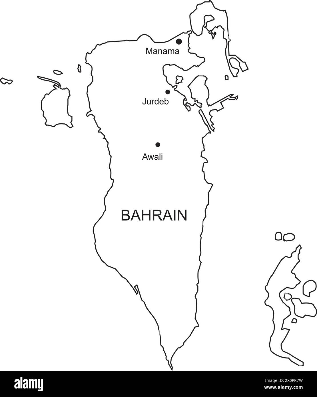 Bahrain Land Karte Vektor Illustration Symbol Design Stock Vektor