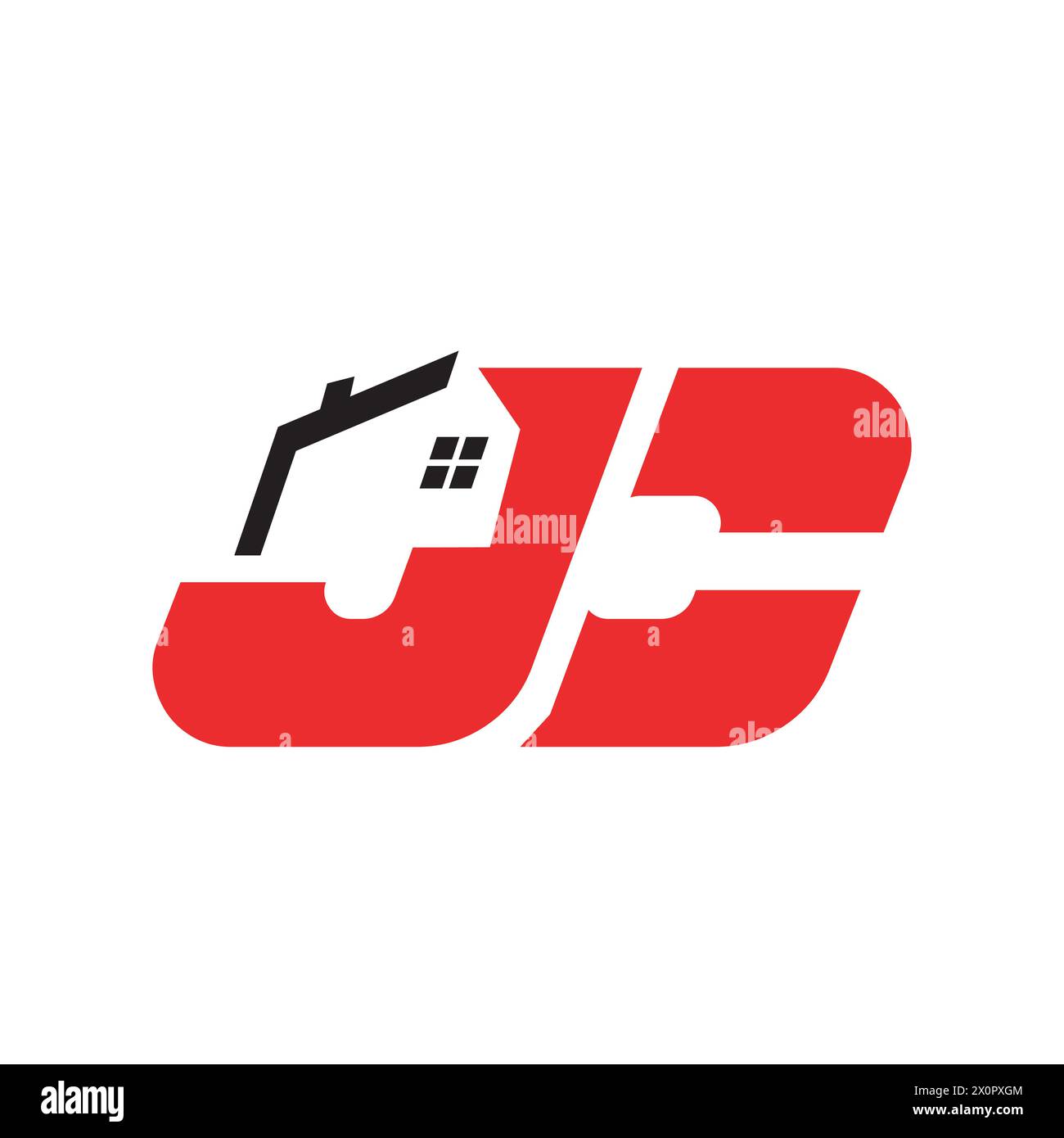 JC House Symbol einfaches Logo. Abstrakter Anfangsbuchstabe JC Haus Immobilien Logo Vektor. Das Logo ist geeignet für Wohnungen, Immobilien, Bauwesen usw. Stock Vektor