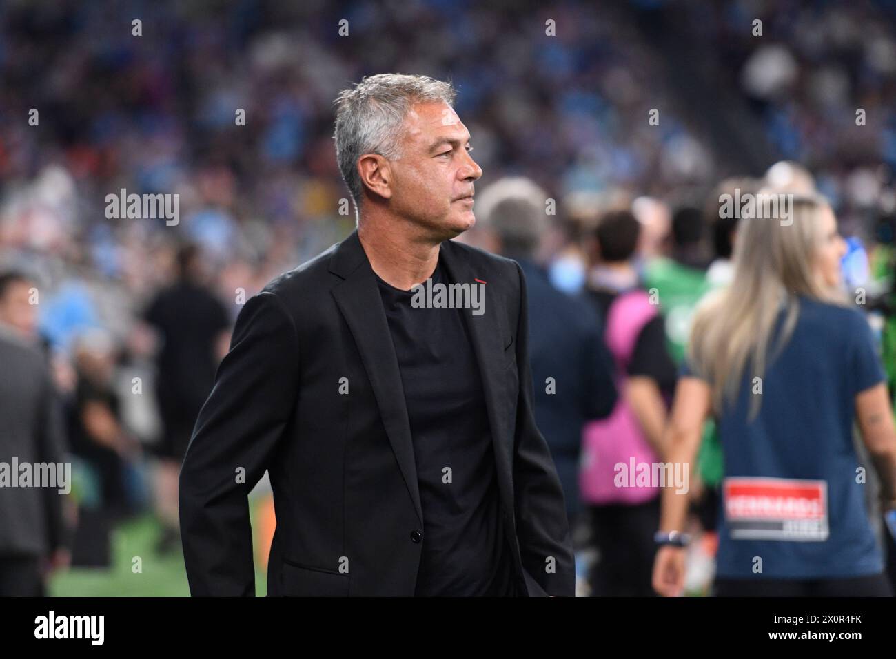 April 2024; Allianz Stadium, Sydney, NSW, Australien: A-League Football, Sydney FC gegen Western Sydney Wanderers; Marko Rudan Coach der Western Sydney Wanderers vor dem Start Stockfoto