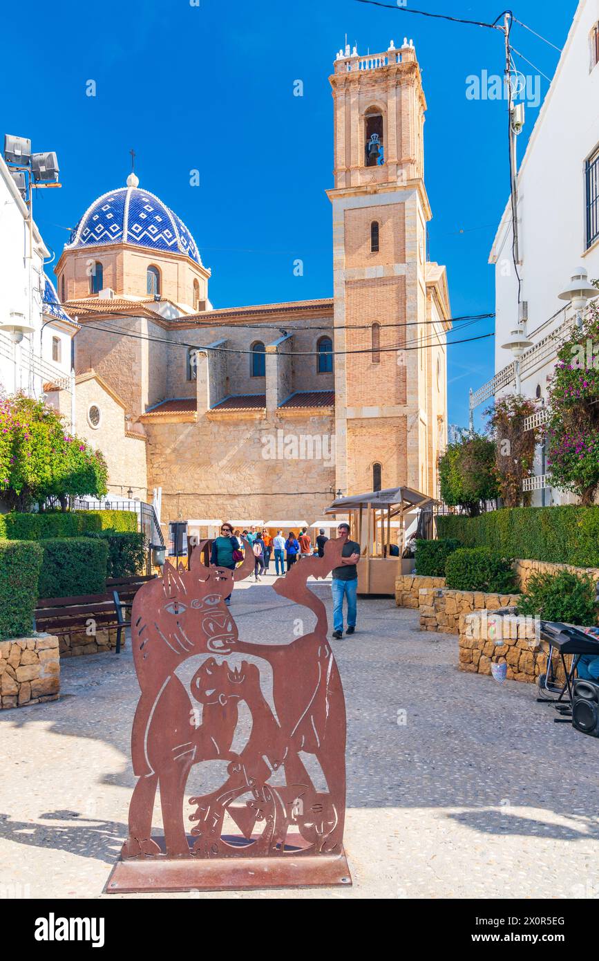 Nostra Senyora del Consol, Plaza de la Iglesia, Altea, Comunidad Valenciana, Viertel Alicante, Costa Blanca, Spanien Stockfoto