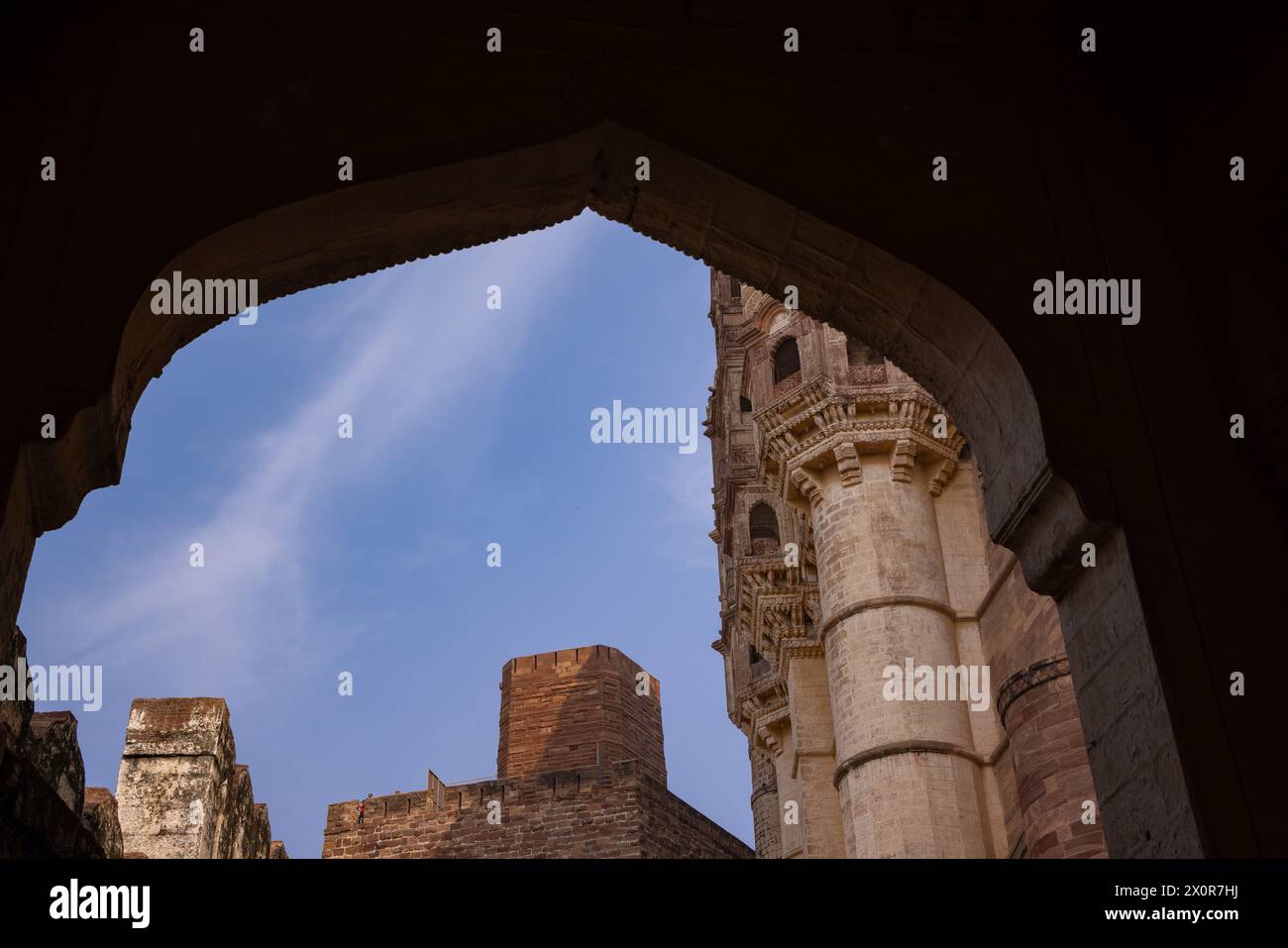 Historisches Mehrangarh Fort in Jodhpur, Rajasthan Stockfoto