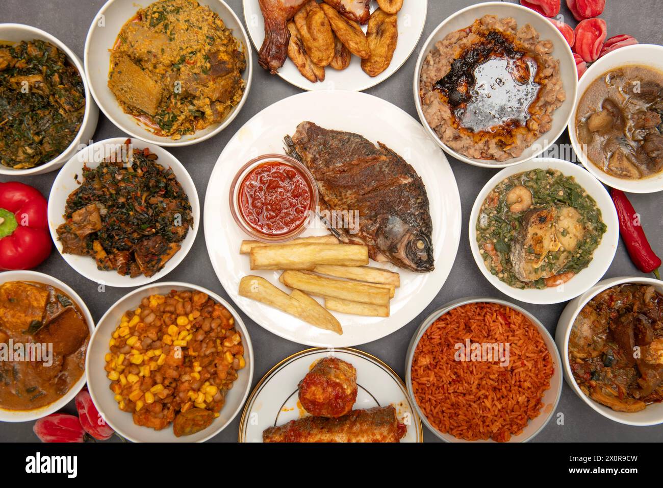 Westafrikanische (nigerianische) Lebensmittel Stockfoto